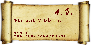 Adamcsik Vitália névjegykártya